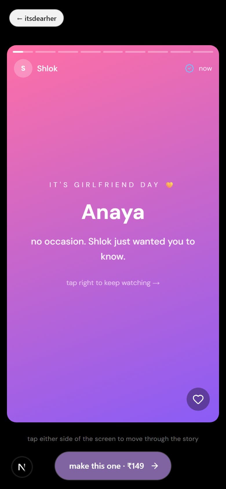 for girlfriend · her stories 📱