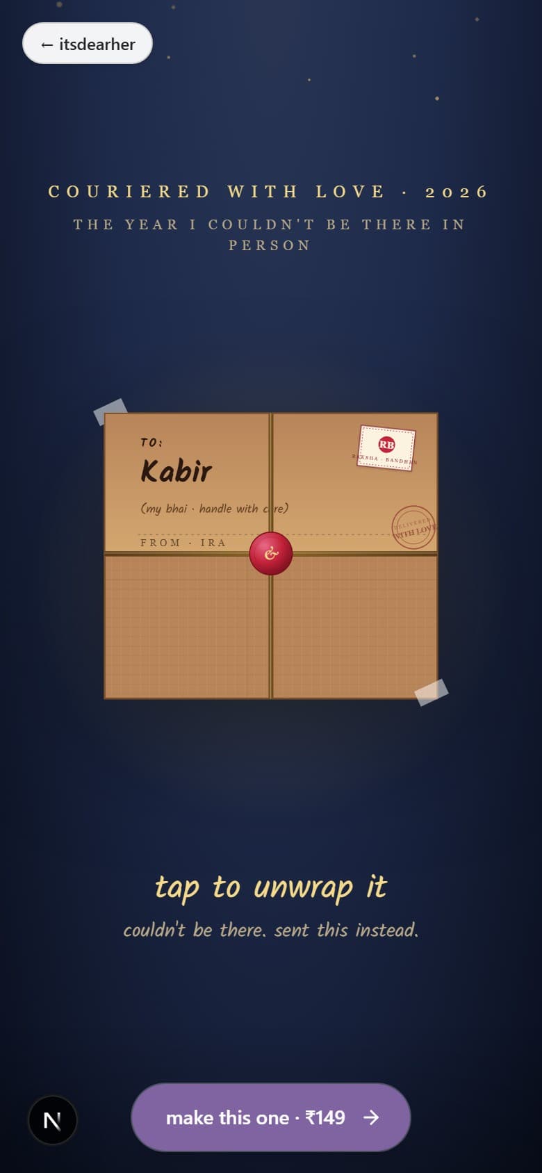 for brother · rakhi in the post 📦