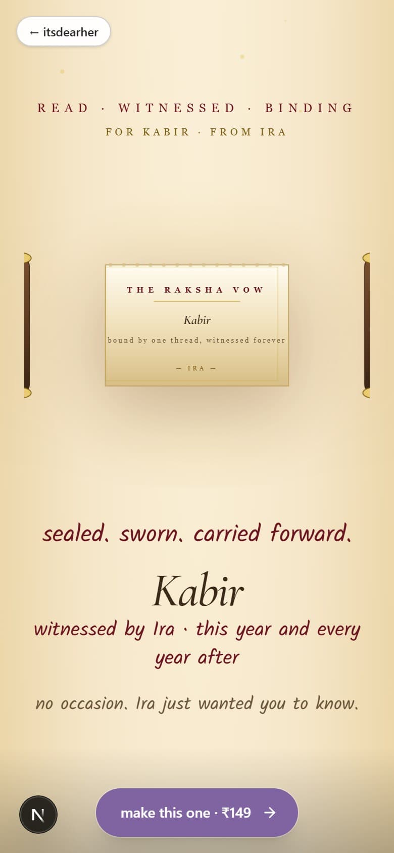 for brother · the raksha vow 📜